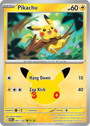 Pikachu 041/128 - Holofoil ME 30th Celebration - Pikachu Rare