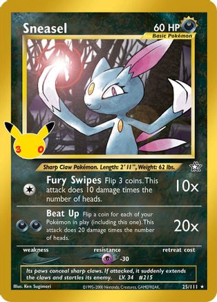 Sneasel 025/111 - Holofoil ME 30th Celebration Classic Collection - Classic Collection