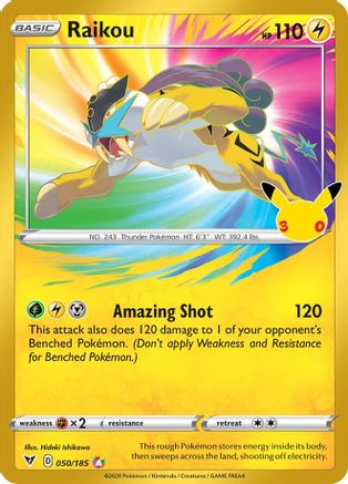 Raikou 050/185 - Holofoil ME 30th Celebration Classic Collection - Classic Collection