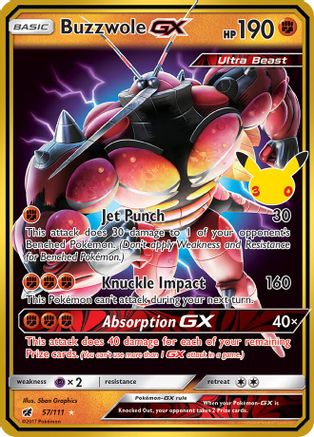 Buzzwole GX 057/111 - Holofoil ME 30th Celebration Classic Collection - Classic Collection