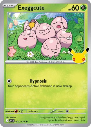 Exeggcute 001/128 - Holofoil ME 30th Celebration - Common