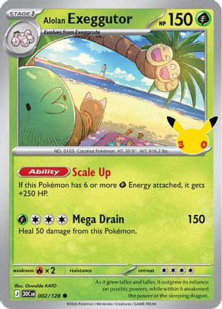 Alolan Exeggutor 002/128 - Holofoil ME 30th Celebration - Common