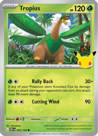 Tropius 005/128 - Holofoil ME 30th Celebration - Common