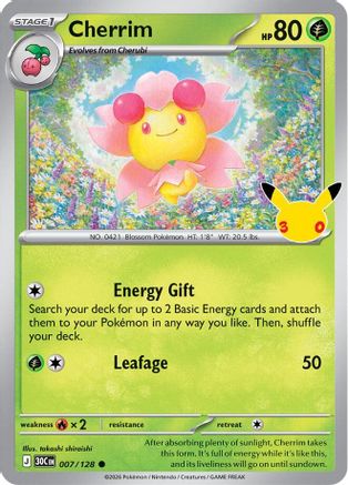 Cherrim 007/128 - Holofoil ME 30th Celebration - Common