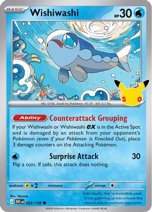 Wishiwashi 022/128 - Holofoil ME 30th Celebration - Common
