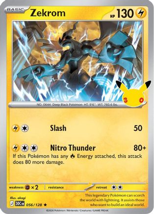 Zekrom 056/128 - Holofoil ME 30th Celebration - Rare