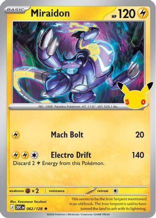 Miraidon 062/128 - Holofoil ME 30th Celebration - Rare