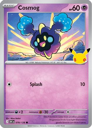 Cosmog 078/128 - Holofoil ME 30th Celebration - Common