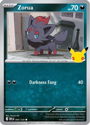 Zorua 095/128 - Holofoil ME 30th Celebration - Common