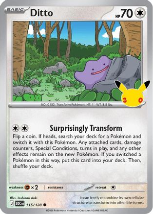 Ditto 115/128 - Holofoil ME 30th Celebration - Common