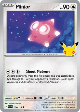 Minior 124/128 - Holofoil ME 30th Celebration - Common