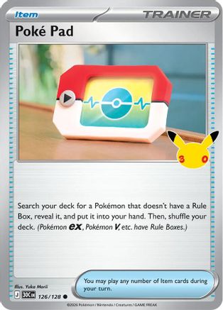 Poke Pad 126/128 - Holofoil ME 30th Celebration - Common