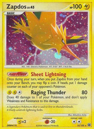 Zapdos - Reverse Holofoil Majestic Dawn - Holo Rare