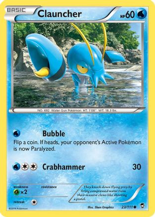 Clauncher 023 - Reverse Holofoil XY Furious Fists - Common