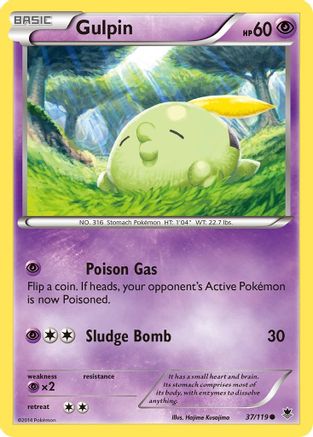 Gulpin - Reverse Holofoil XY Phantom Forces - Common
