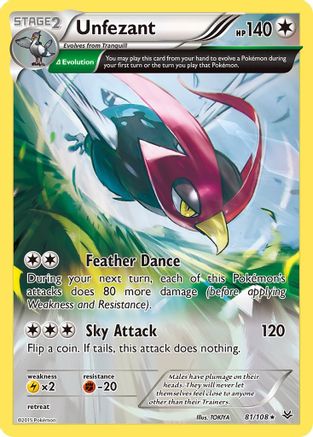 Unfezant (81 Delta) (81 Delta) 081 XY Roaring Skies - Rare