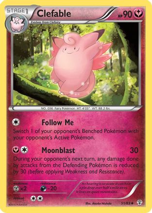 Clefable 051  - Reverse Holofoil Generations - Uncommon