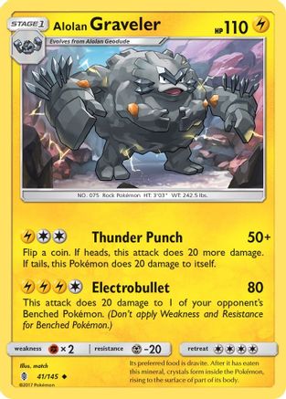 Alolan Graveler 041/145  SM  Guardians Rising - Uncommon
