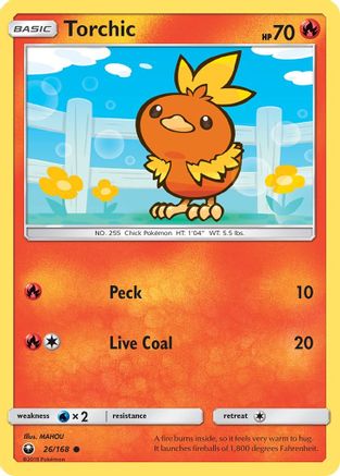 Torchic (26) (26) 026  - Reverse Holofoil SM  Celestial Storm - Common