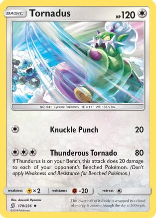 Tornadus  - Reverse Holofoil SM  Unified Minds - Uncommon