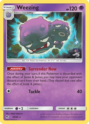 Weezing 029  - Reverse Holofoil Hidden Fates - Rare