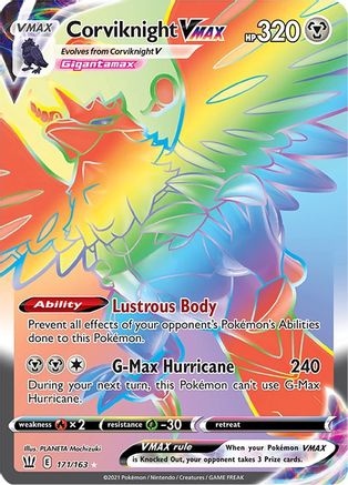 Corviknight VMAX (Secret) 171/163  - Holofoil SWSH05 Battle Styles - Secret Rare