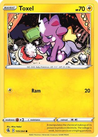 Toxel (105) (105) 105  - Reverse Holofoil SWSH08 Fusion Strike - Common