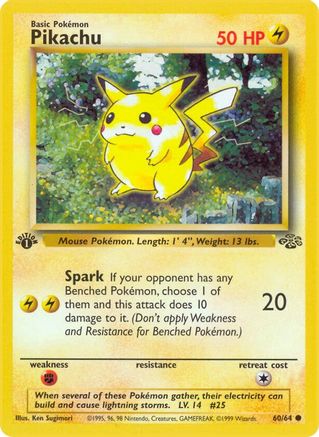 Pikachu 060/64  - 1st Edition Jungle - Common
