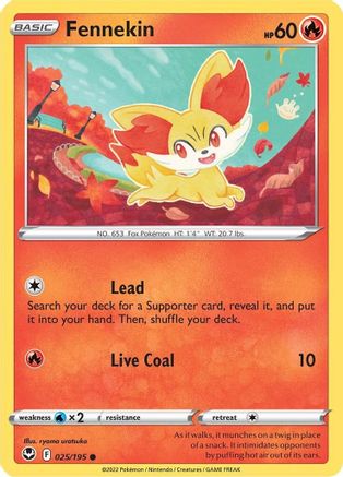 Fennekin 025  SWSH12 Silver Tempest - Common