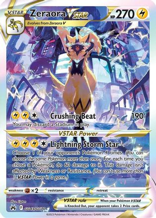 Zeraora VSTAR GG43  - Holofoil Crown Zenith Galarian Gallery - Ultra Rare