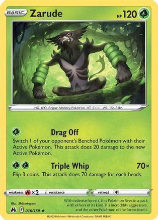 Zarude 016  - Holofoil Crown Zenith - Holo Rare
