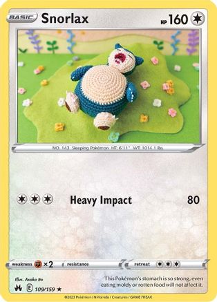 Snorlax 109  - Reverse Holofoil Crown Zenith - Rare