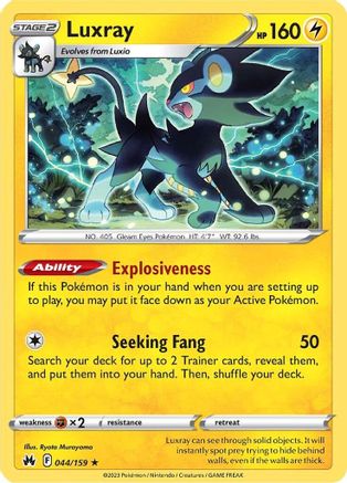 Luxray (44) (44) 044  - Reverse Holofoil Crown Zenith - Rare