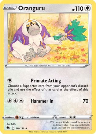 Oranguru 119  Crown Zenith - Rare
