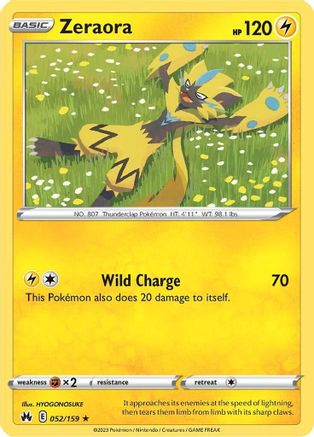 Zeraora 052  - Reverse Holofoil Crown Zenith - Rare