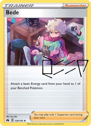 Bede 124  - Reverse Holofoil Crown Zenith - Holo Rare