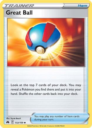 Great Ball 132  - Reverse Holofoil Crown Zenith - Uncommon