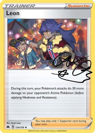 Leon 134  - Reverse Holofoil Crown Zenith - Holo Rare