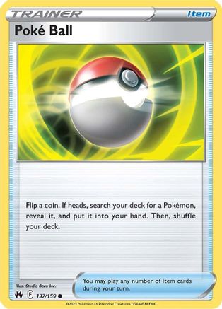 Poke Ball 137  - Reverse Holofoil Crown Zenith - Common