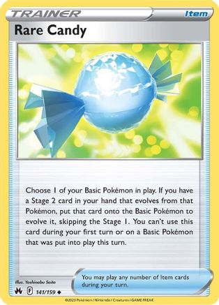 Rare Candy 141  - Reverse Holofoil Crown Zenith - Uncommon