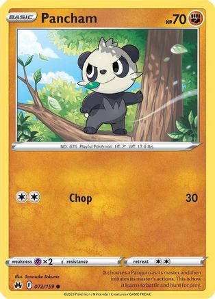 Pancham 072  - Reverse Holofoil Crown Zenith - Common