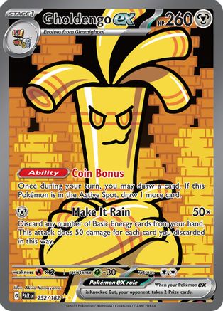 Gholdengo ex 252/182  - Holofoil SV04 Paradox Rift - Special Illustration Rare
