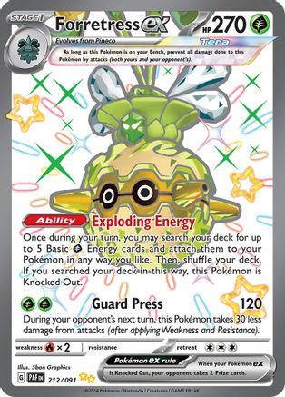 Forretress ex 212/091  - Holofoil SV Paldean Fates - Shiny Ultra Rare