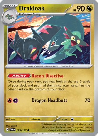 Drakloak 129  - Reverse Holofoil SV06 Twilight Masquerade - Common