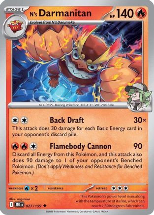 N's Darmanitan 027/159  SV09 Journey Together - Uncommon