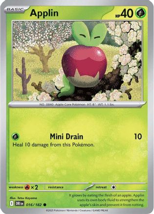 Applin 016  - Reverse Holofoil SV10 Destined Rivals - Common