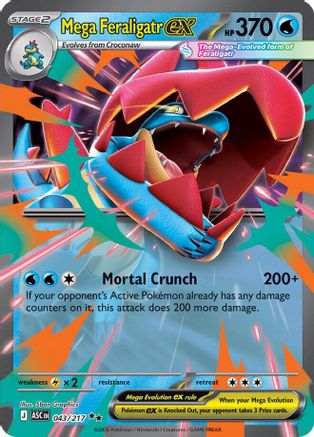 Mega Feraligatr ex 043/217  - Holofoil ME Ascended Heroes - Double Rare