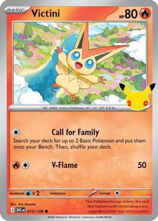 Victini 013/128  - Holofoil ME 30th Celebration - Common