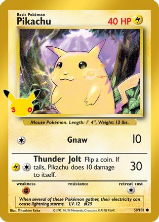 Pikachu 058/102  - Holofoil ME 30th Celebration Classic Collection - Classic Collection