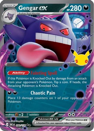 Gengar ex 090/128  - Holofoil ME 30th Celebration - Double Rare